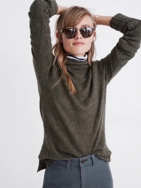 Madewell Sweaters - ✨NWT✨ MADEWELL Donegal Inland Turtleneck Sweater Coziest Yarn Mockneck Green SM